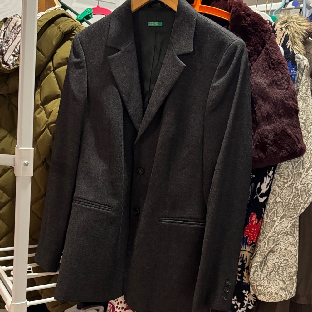 United Colors Of Benetton Dark Gray Blazer